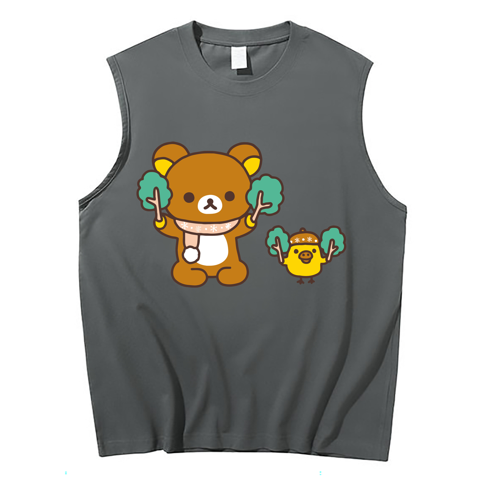（画像用） リラックマ リラックマ キイロイトリ Rilakkuma Korilakkuma Kiiroitori コットン100％タンクトップ（フロントプリント）